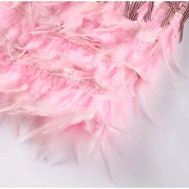 Fringe Mini Dress Linen Slip Party Evening Summer